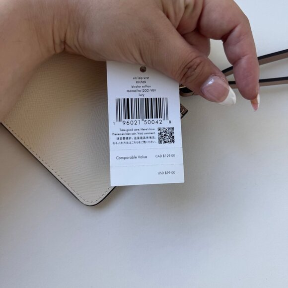 NWT Kate Spade Lucy Bicolor Small L Zip Wristlet - Picture 4 of 7